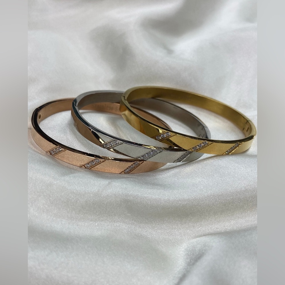 CZ Stainless Steel Bangles
